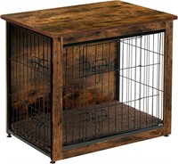 DWANTON Wooden Dog Crate  27.2L Rustic Brown