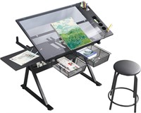 LifeSky Adjustable Glass Drafting Table
