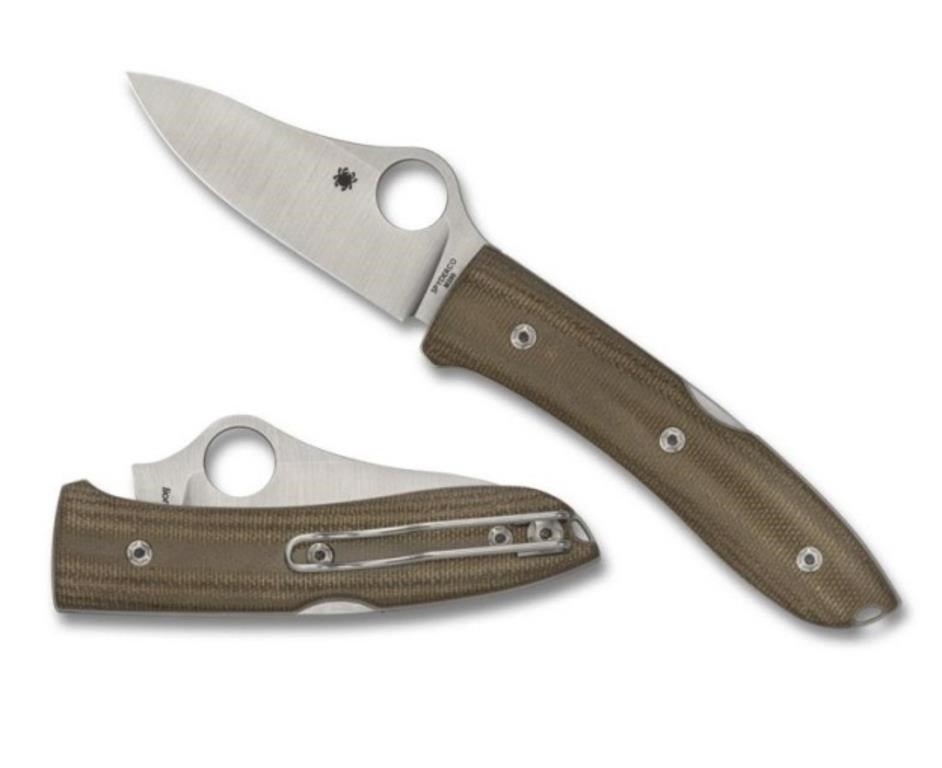 Spyderco Micarta Handle Spyopera Folding Knife