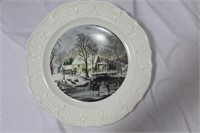 A Currie and Ives Ceramic Plate