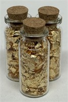 (3) GLASS VIALS OF GOLD FLAKES