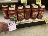Bottles of Prego Sauce