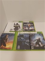 5 jeux x box 360 ,halo,battlefield,call mw3