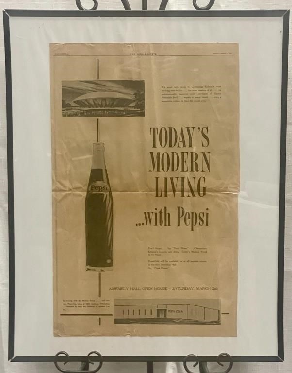 1963 Illini Assembly Hall Opening Pepsi Poster Ad