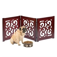 4-Panel Freestanding Dog Gate  Mahogany 47x19