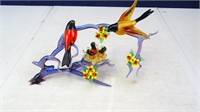 Glass Art Bird Decor