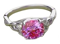 925S 2.0ct Pink Moissanite Diamond Ring