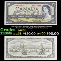 1961-1970 (1954 Modified Hair Issue) Canada 20 Dol