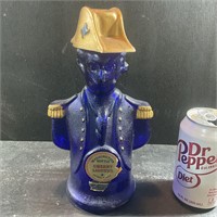 Cobalt liquor bottle with gold decoration