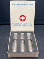 Vintage first aid thirst kit gin, bourbon, scotch
