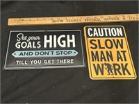 CAUTION AND HIGH GOALS SIGN LOT
