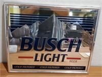 Mirrored Busch Light Sign