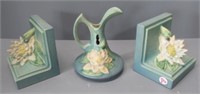 Roseville Pottery Water Lilly Magnolia Bookends