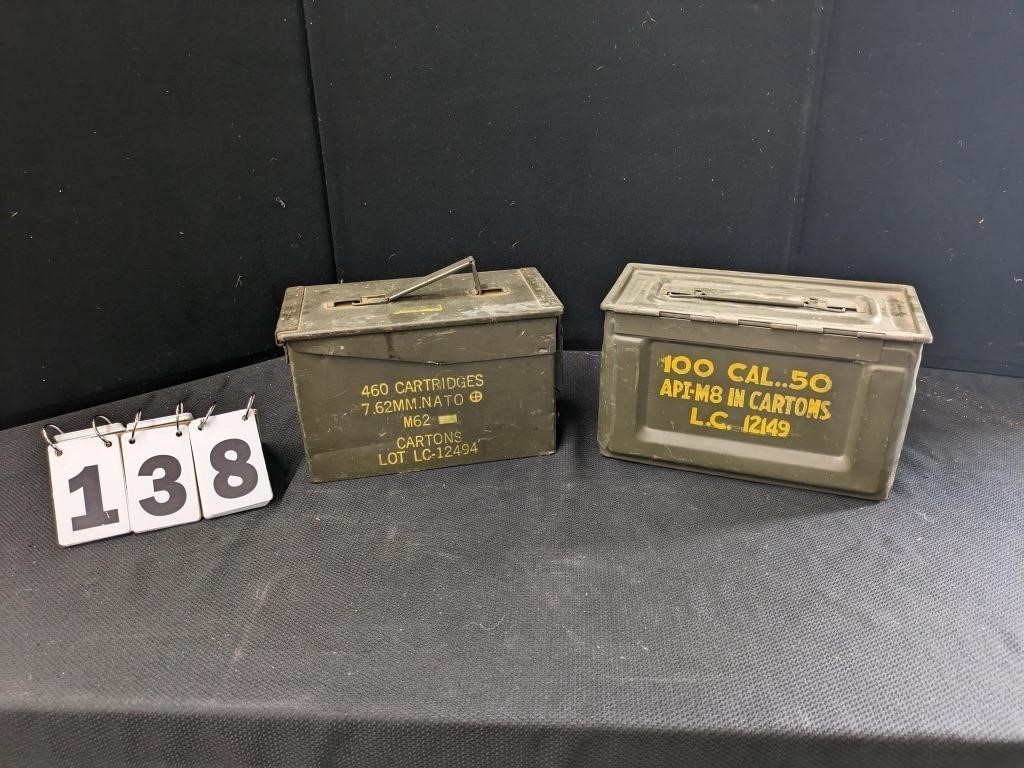 2 Military Ammo Boxes