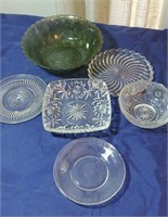 Collection of glass bowls and saucers