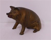 Antique cast iron pig coin bank, 4.5" long