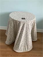 Round Three Legged Side Table w Cotton Cover 1/2