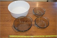 (4) bowl lot Corningware & L'Ovenware
