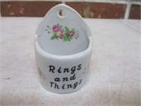 Ceramic Rings & Things Wall Pocket