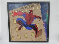FRAMED PAINTING ON CANVAS OF SPIDERMAN: