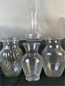 4 Assorted Glass Vases