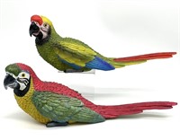 2 Tropical Parrot Bird Figures