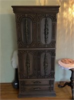 Ornate Carved Wood Entertainment Center/Cabinet