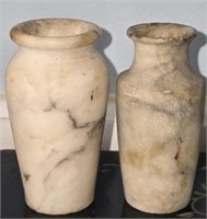Pair of Marble Miniature Vases
