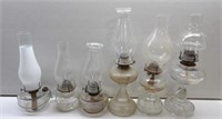 6 Glass Oil Lamps