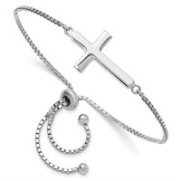 Sterling Silver - Cross Adjustable Bracelet