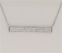 .40 Ct Diamond Bar Pendant Necklace 14 Kt