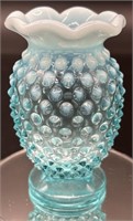 Fenton Blue Opal Hobnail Hat Pin Vase Uv Reactive