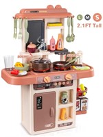 B815  Wisairt Play Kitchen Set, 2.1FT Tall, Orange