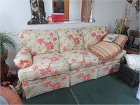 FLORAL COUCH WITH THROW PILLOWS - BUYER BRING HELP