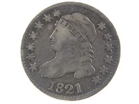 1821 Bust Dime, Large Date