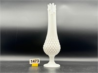 Hobnail pedestal Milk Glass Swung Vase