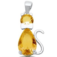 Yellow Topaz Cat Pendant