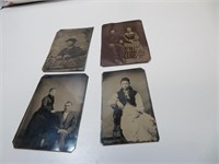 4 Antique Tin Type Pictures (1 is dated 1884, 1