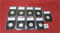 9 silver quarters D mint marks