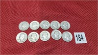 10 silver quarters pre-1964