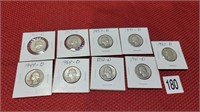 9 silver quarters D mint mark