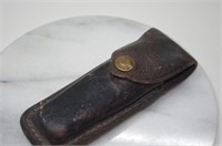 Vintage Buck Folding Knife w/leather case