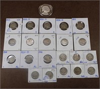 Large Collection of Buffalo Nickels