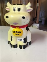 Plastic Cow cookie jar. Crack on bottom