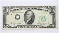 1950 $10.00 Note Without "In God We Trust" on it