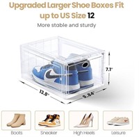 10 Pack Clear Shoe Boxes Stackable,Shoe Storage