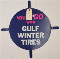 "Gulf Tires" Metal Single-Sided Sign