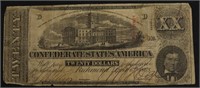 1863 20 $ CONFEDERATE NOTE VF