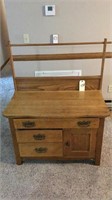 Antique washstand with towel bar