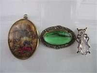 Antique Mourning Pendant & Brooch Pins